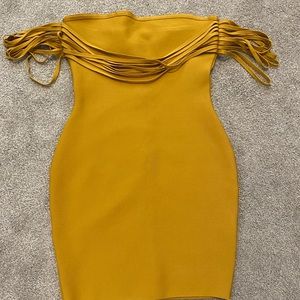 bodycon yellow dress